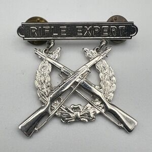 Vintage US Military Rifle Expert Qualification Badge‎ Pin Army Marine Marksman
